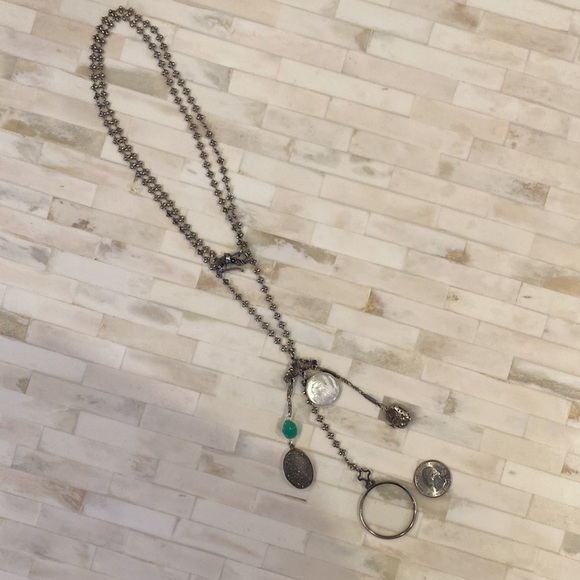 Long silver Eclectic Charm Necklace - Picture 5 of 10